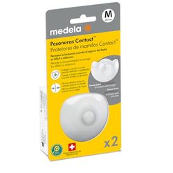 Medela mamilos para amamentação Contact, protetores finos de silicone e sem BPA, 1 embalagem com dois protetores (20 mm) e estojo