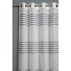 GARDINIA Gordijn met oogjes, doorschijnend ooggordijn, 3D-strepen, doorschijnend en transparant, grijs, 140 x 245 cm