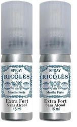 RICQLES - Spray buccal- Haleine fraîche -Menthe givrée-Sans alcool & sans sucres - Atomiseur de poche 15ml (Lot de 2)