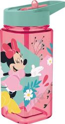 TataWay in viaggio si cresce Bouteille pour enfant Disney Minnie 510 ml en plastique rose avec paille qui évite les pertes