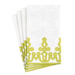 Caspari Dessin Passementerie - Tovaglioli di carta per ospiti, colore: verde muschio – 12 per confezione