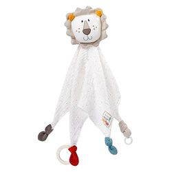 Fehn Doudou Lion en Coton Bio fehnNATUR - Doudou en coton bio pour nouveau-nés - Doudou avec attache tétine - Marionnette sommeil pour bébés et jeunes enfants à partir de 0+ mois