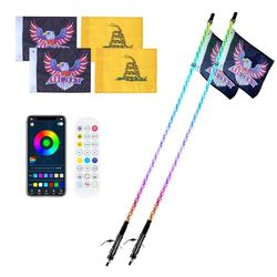 VEVOR Frusta luminosa a LED da 36 pollici, telecomando RF, spirale RGB impermeabile a 360° con 4 bandiere, illuminazione per UTV, ATV, motociclette, RZR, Can-Am, camion, fuoristrada, go-kart