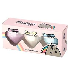 Lot de 3 Boules de Bain Pusheenicorn - Chat Parfums Cerise, Citron, Vanille