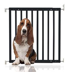 Bettacare Chunky Wooden Screw Fit Dog Gate, 63.5cm - 105.5cm, Black, Wooden Dog Gate Gate, Screw Fit Pet Stair Gate, Puppy Gate, Stylish and Practical Safety Barrier