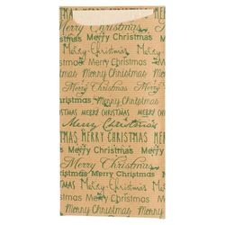 García de Pou 802.07 bestekzak, gerecycled, Merry Christmas, 80 + 10 Pe G/M2, 11,2 x 22,5 cm, bruin