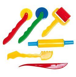 GLOREX Inspirations GLOREX 6 8076 20-Attrezzo Bambini, Set di 6 Pezzi in plastica, per Lavorare con Argilla e Masse da Modellare, Multicoloured, Unknown