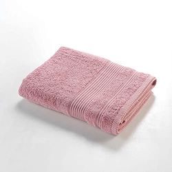 Douceur d'Intérieur, Drap de Douche (70 x 130 cm) Tendresse Bois de Rose, Eponge Unie