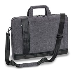 PEDEA borsa per PC portatile "Fancy" Borsa per notebook fino a 15,6 pollici (39,6 cm) borsa con tracolla incluso mouse wireless, grigio