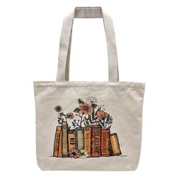BROADREAM Draagtas, Draagtassen Dames, Boodschappentas, Schoudertas Stoffen Tas, Katoenen Tas, Jute Tas, Met Vintage Print, Canvas Tote Bag om te winkelen School