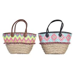 DKD Home Decor Sac de Plage Polyester Multicolore PU (56 x 27 x 30 cm) (2 unités) Mixte Adulte, Taille Unique