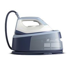 Philips Ferro da stiro con Generatore di Vapore Serie 3000, 2400W, 120g/min di Vapore Continuo, Colpo Vapore da 350g, 6 Bar, Vapore Verticale, Piastra in Ceramica, Azzurro Intenso (PSG3000/20)