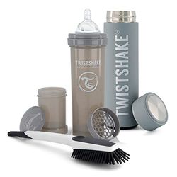 Twistshake Ourdoor Active Feeding Set di Biberon, 3 st - 1x Anticolica Biberon, 1x Bottiglie Isolate, 1x Scovolino per Bottiglie, 6+ Mesi, Unisex