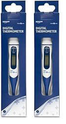 Amazon Basic Care - Thermomètre numérique, Bleu (Lot de 2)