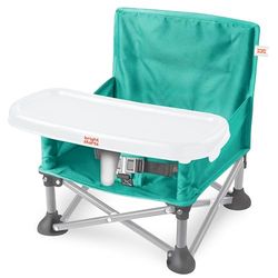 Bright Starts, Elevador Portátil Pop 'N Sit, Uso Interior y Exterior, Asiento de Suelo con Bandeja para Comer, Cerceta, 6 Meses a 3 Años