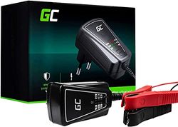 Green Cell® Cargador de Batería Automático Inteligente Portátil 6V/12V 1A (SLA, AGM, Gel, MF, Wet, VRLA) Cargador Batería Coche para automóvil Moto Barco Caravana camión Scooter SAI Silla de Ruedas