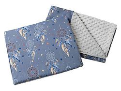 Medi Partners Babydeken kruipdeken met kussen 100% Katoen Minky kinderdeken 55 x 75 cm + 35 x 30 cm multifunctioneel voor kinderwagen babyzitje wieg