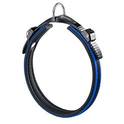 Ferplast Collare Cane ERGOCOMFORT, Collare per Cani Taglia Grande, Chiusura con Microregolazione, Soffice imbottitura, Sgancio Rapido, Blu