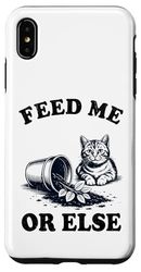 Feed Me Or Else Plante pour Chat Chaton Plantes Amoureux des chats Coque pour iPhone XS Max