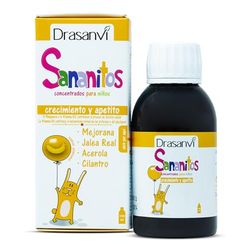 DRASANVI Saudáveis crescimento e apetito - Manjerona Geleia Real Acerola + Coentro - Sabor banana - sem glúten - 150 ml