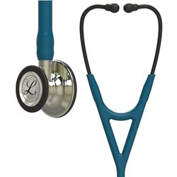 3M Littmann Cardiology IV Fonendoscopio Diagnóstico, Campana De Acabado Estándar, Vástago Y Auricular De Acero Inoxidable, Tubo Color Azul, 69 cm