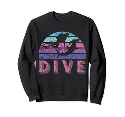 Dive Hammerhead Shark Retro Vintage Pink Purple Scuba Diving Felpa