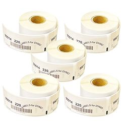 Leyf Dymo 99014 Lot de 5 rouleaux de 220 étiquettes 100 % compatibles avec Dymo et Seiko 54 x 101 mm