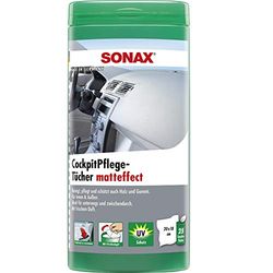 SONAX Toalhetes de cuidado para cabine (25 unidades) toalhitas húmidas limpas, cuidam e protegem todas as peças de plástico, madeira e borracha | Número de referência 04158410, verde