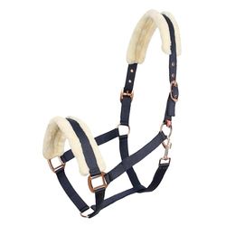 Imperial Riding IRHClassic Licol en Fourrure, Bleu Marine/Or Rose, C/S