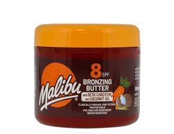 Malibu Sun SPF 8 Bronzing Tanning Body Butter with Beta Carotene and Coconut Oil, Water Resistant, Tropical Coconut Fragrance, 300ml