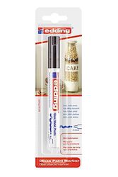 edding 750 marcador de tinta opaca brillante - negro - 1 rotulador - punta redonda 2-4 mm - rotulador brillante efecto lacado para vidrio, piedras, madera, plástico, papel - color permanente