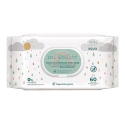 Mi Bollito - Toallitas Bebé - 99% aqua pure - 100% Fibras Vegetales - 240 Toallitas - 4 paquetes - ayudan a restaurar el PH Neutro de la piel del bebé - Ideal para piel Sensible y Atópica.