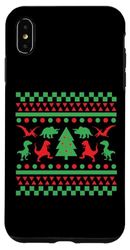 Custodia per iPhone XS Max Maglione natalizio brutto dinosauro - Kid Dinosaur Lover Trex