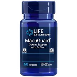 Life Extension, MacuGuard Ocular Support (Soutien pour les Yeux), avec Lutéine, 60 Capsules molles, Testé en Laboratoire, Sans Gluten, Sans Soja, Sans OGM