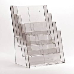 TAYMAR Brochure Stand with 4 Tiers in DIN A4 Portrait Format