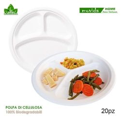 I CASAMICI ITALIA SRL (AMI) MOVIDA Piatto 3 Scomparti BIO 23cm 20pz, Come da Foto