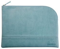 Rhodia 116735C - Rhodiarama pochette zippé en simili cuir italien - taille L (21x28 cm) EAU