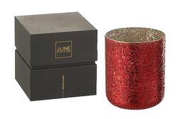 J-Line - Vela perfumada (120 horas, color rojo, extra grande, 120 horas)