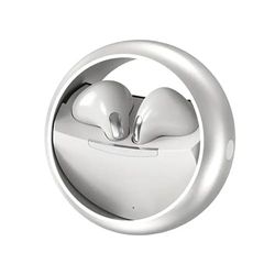 PRENDELUZ Witte hoofdtelefoon, draadloos, cirkelvormig, draaibaar, Bluetooth-hoofdtelefoon
