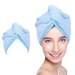 PARENCE.- Asciugamano in microfibra per capelli/Asciugamano assorbente per asciugatura capelli - 50 * 22 cm colore casuale (blu, rosa, arancione, viola)