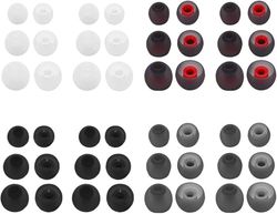 48 tapones de silicona de repuesto, color negro, gris, rojo, transparente, gris, 11/12/13 mm