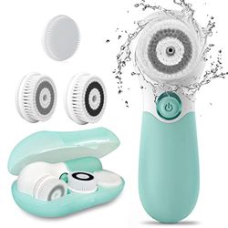TOUCHBeauty Facial Cleansing Brush Electric Facial Exfoliating Massage Brush with 3 Cleanser Heads and 2 Speeds Adjustable for Deep Cleaning, Removing Blackhead, Face Massaging