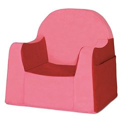P'kolino Little Reader - Poltrona leve e confortável para o leitor infantil pequeno tapete de bebé com forro de microfibra resistente, vermelho