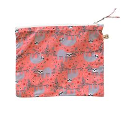 EarthForAll Trousse de Toilette en Coton Bio, Corail, Extra Large, One Size