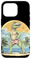 Nice Beach Dinosaur in Swim Trunks for Adults and Kids Case for iPhone 16 Pro