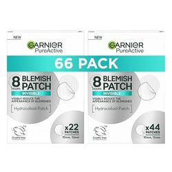 Garnier Blemish Patches, Hydrocolloid patches to reduce the appearance of spots in 8 hours, Ultra-thin & Invisible on all skin tones, Suitable For All Skin Types, Vegan Formula, 66Patches