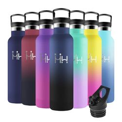Motswedi Borraccia Termica, 1L senza BPA, Borraccia con Cannuccia, Acciaio Inox, Bottiglia Termica, a Prova di Perdite, Borracce Termiche, Borraccia per Campeggio, Palestra, Ciclismo, Blu Scuro & Nero