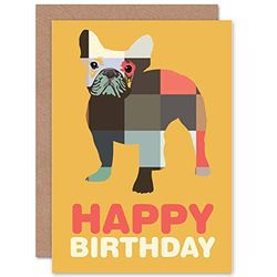Wee Blue Coo Happy Birthday Dog Card Blank Greeting Card