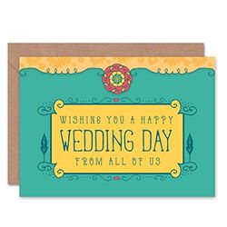 Wee Blue Coo WEDDING MARRIAGE RETRO STYLE NEW ART GREETINGS GIFT CARD