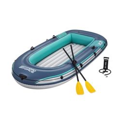 Bestway - Canot Gonflable Trek X3 pour 3 Personnes - 294 cm x 137 cm x 39 cm - Bleu/Vert